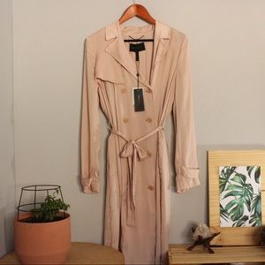 BCBG MAXAZRIA Pink Long-Sleeve Buttoned Dress